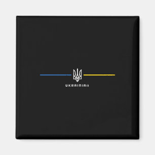 Aimant Trident Ukrainien Lignes Ukaine Tryzub Symbole Hom