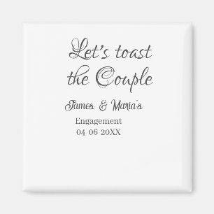 Aimant Trinquons au nom de la fête d'engagement du couple