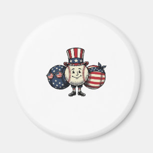 Aimant Trio de baseball patriotique Vintage Vector Shirt_