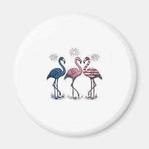 Aimant Trio de flamants patriotiques dessin de gravure vi