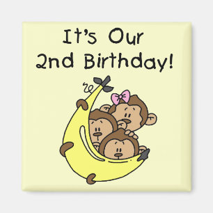 Aimant Triplets 2e - Deux garçons / Un tee-shirt fille