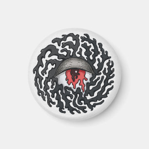 Aimant Trippy Eye with Tentacles - Trippy Surreal Art