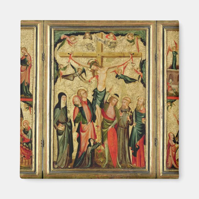 Aimant Triptyque représentant la Crucifixion du Christ (Devant)