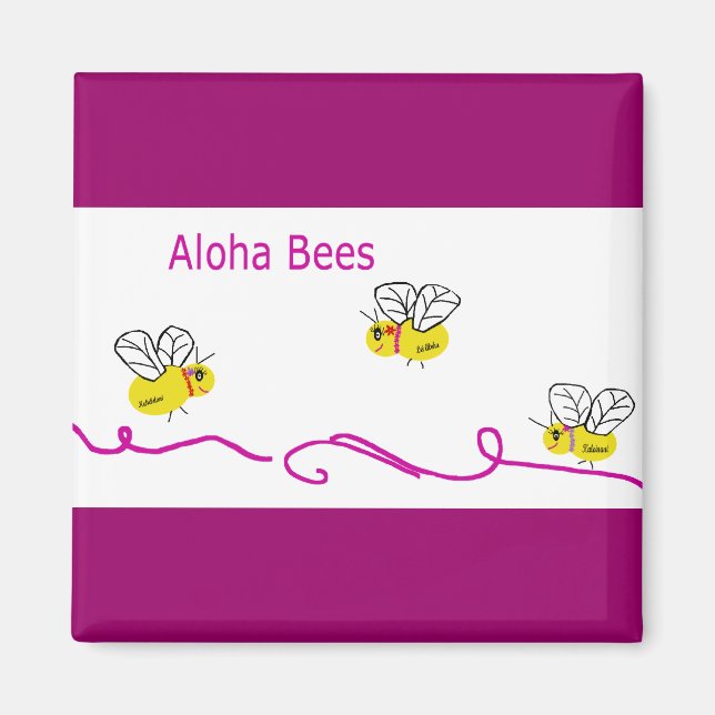 Aimant trois abeilles d'aloha (Devant)