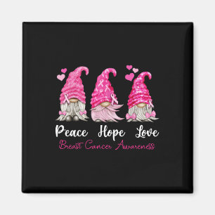 Aimant Trois Gnomes Paix Espoir Amour Cancer du sein