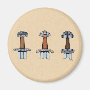 Aimant Trois Hillets d'épée viking