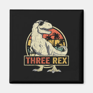 Aimant Trois Rex 3ème Anniversaire Chemise Troisième Dino