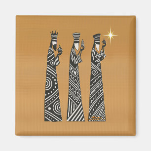 Aimant Trois Sages Hommes Noël Nativité en Noir & Blanc