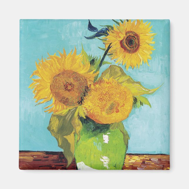 Aimant Trois tournesols, Van Gogh (Devant)