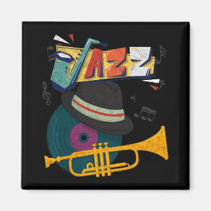 Aimant Trompettes de Jazz Rétro Joueur Drôle Festival de