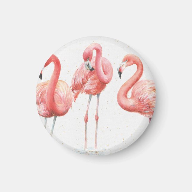Aimant Tropical | Famille de Flamants roses (Devant)