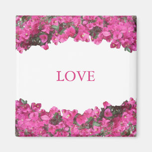 Aimant Tropical Flowers on White