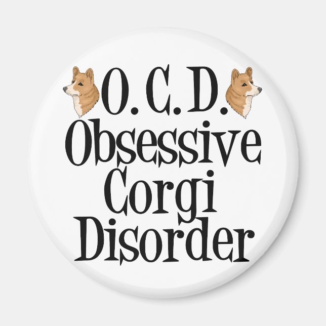 Aimant Trouble de Corgi obsessionnel (Devant)