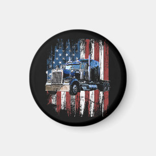 Aimant Trucker American Flag Truck Driver Truck Driver Gi
