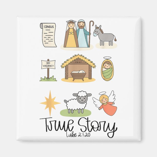 Aimant True Story Jesus Nativity Christian Christmas  (Devant)