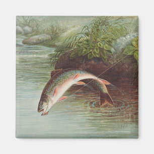 Aimant Truite de ruisseau Leaping par S.A. Kilbourne Pois