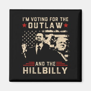 Aimant Trump 2024 Drapeau hors-la-loi Hillbilly J.d.vance