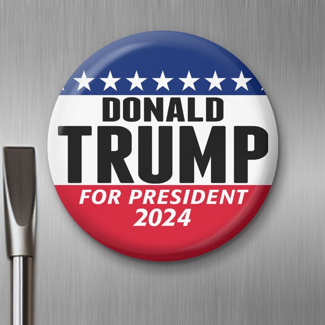 Aimant Trump 2024 Gardez l'Amérique grande - bleu rouge (Custom Magnet)