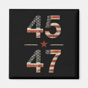 Aimant Trump 2024 Vintage 45 47 Chemise Drapeau Américain