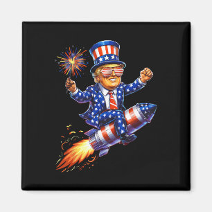 Aimant Trump 2025 Joyeux 14 Juillet Trump Drapeau América