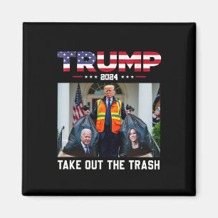 Aimant Trump 2025 Sortez les Ordures Drôle Poubelle Trump
