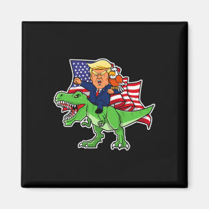 Aimant Trump À cheval Sur Un Dinosaure Trex Drôle Merica 