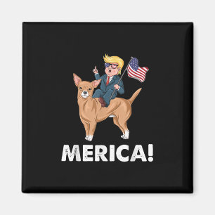 Aimant Trump America Chihuahua Dog American Hero