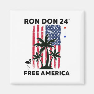 Aimant Trump Desantis Ron Don 24' Drapeau Américain Flama