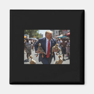 Aimant Trump Détenant Du Canard Et Du Chat Voter Trump Pe