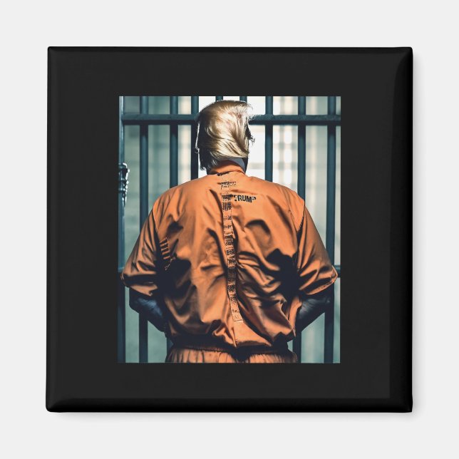 Aimant Trump En Prison Orange Jumpsuit Mains Cuffées Culp (Devant)