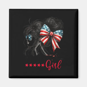 Aimant Trump Girl Messy Bun Sungles Trump 2024 Drapeau am