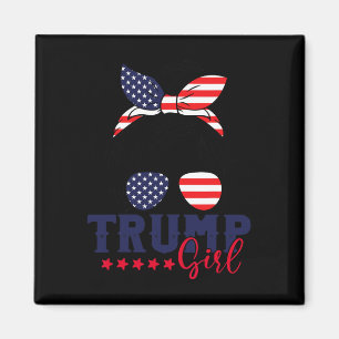 Aimant Trump Girl Messy Bun Trump 2024 Election American