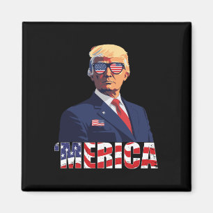 Aimant Trump Happy 4 juillet Trump American Flag 1