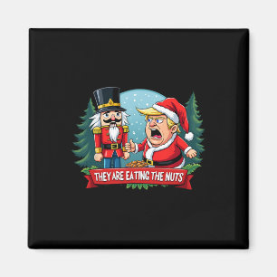Aimant Trump Santa Claus Avec Casse-Noisette Ils Mangent