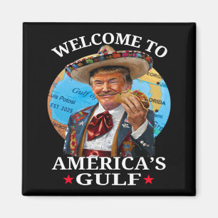 Aimant Trump Shirt drôle Amérique du Golfe Est 2025 Trump