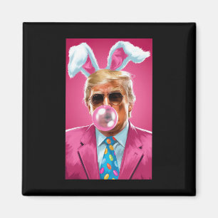 Aimant Trump Soufflant Du Bubble Gum Politique Républicai