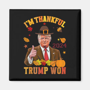 Aimant Trump Thanksgiving Je remercie Trump d'avoir gagné