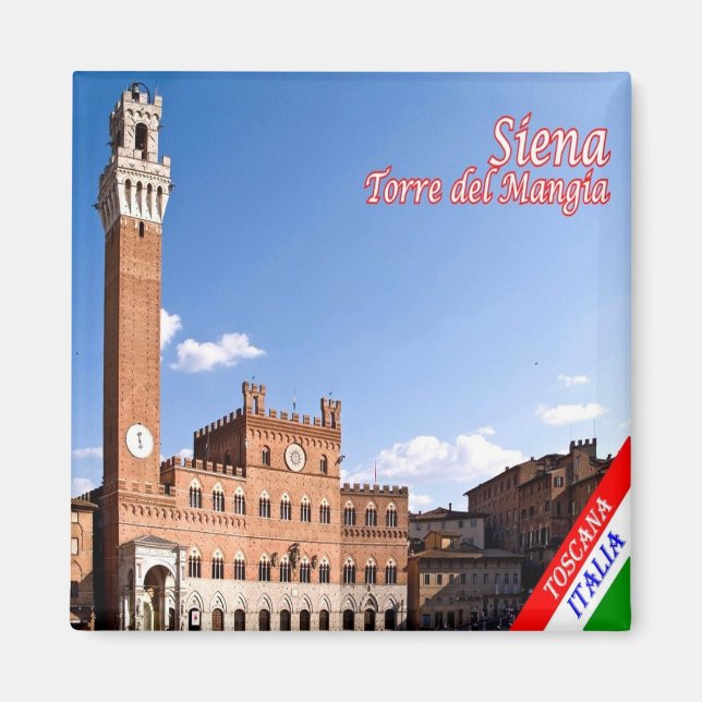 Aimant TSC046 SIENA, Torre del Mangia, Toscane, Frigo (Devant)