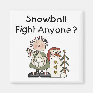 Aimant Tshirts et cadeaux de combat de boules de neige