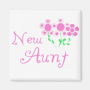 Aimant Tshirts et cadeaux de la nouvelle tante rose Fleur