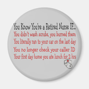 Aimant Tu sais que tu es une INFIRMIÈRE RETRAITÉE SI...