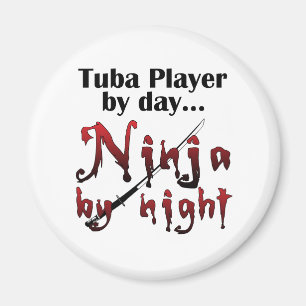 Aimant Tuba Player Ninja Funny Musicien Cadeau