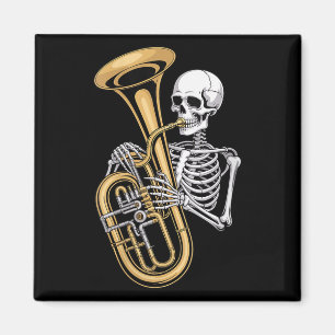 Aimant Tuba squelette Halloween femmes Tubiste col en V
