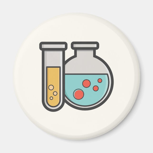 Aimant Tube d'essai de chimie et bécher (Devant)