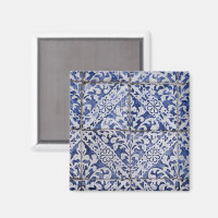 Tuiles portugaises - Azulejo Floral bleu et blanc