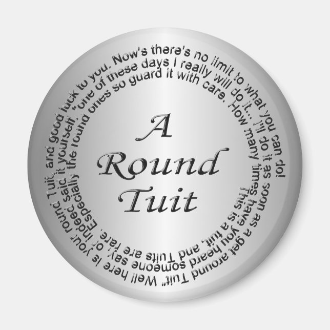Aimant Tuit ronde en argent (Devant)