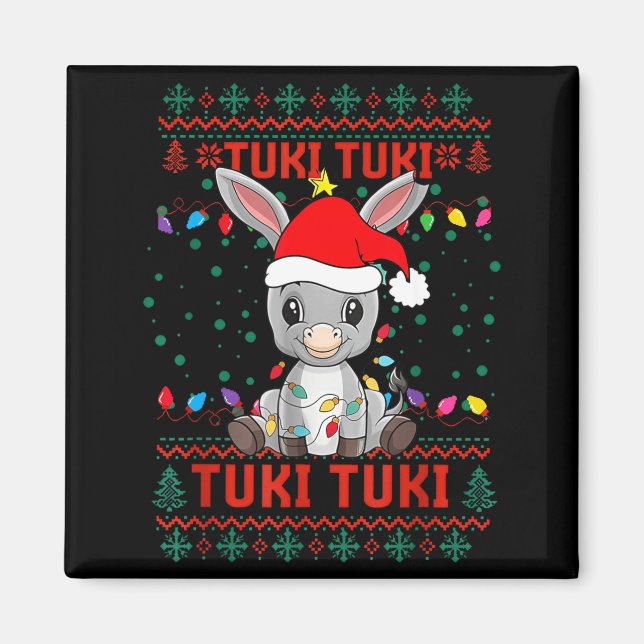 Aimant Tuki Tuki Santa Hat Spanish Mexican Christmas Swea (Devant)