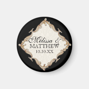 Aimant Tulipe d'or de Faux de dentelle de Nouveau d'art