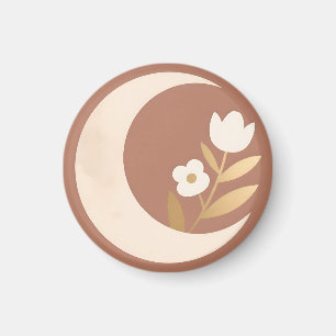 Aimant Tulipe Fleur de Lune Croissante Minimaliste