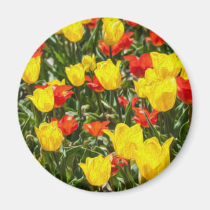 Aimant Tulipes rouges et jaunes